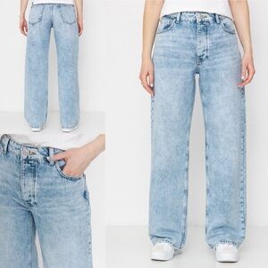 ROXY Milla Baggy Straight Denim Pants for Women Size 28